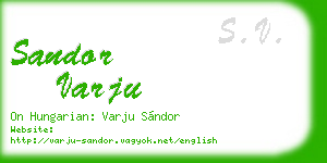 sandor varju business card