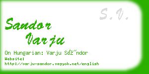 sandor varju business card